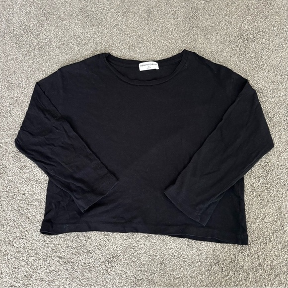 Aritzia Denim Forum Kate Cotton Boxy Cropped Longsleeve - Picture 2 of 7
